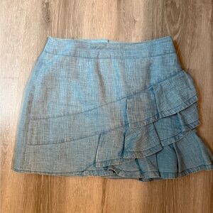 Nanette Lepore Blue Ruffled Mini Skirt